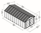 CANOPIA by Palram Yukon 2-Door Car Garage/Utility Storage Shed Kit, Dark Grey, 11x21-ft