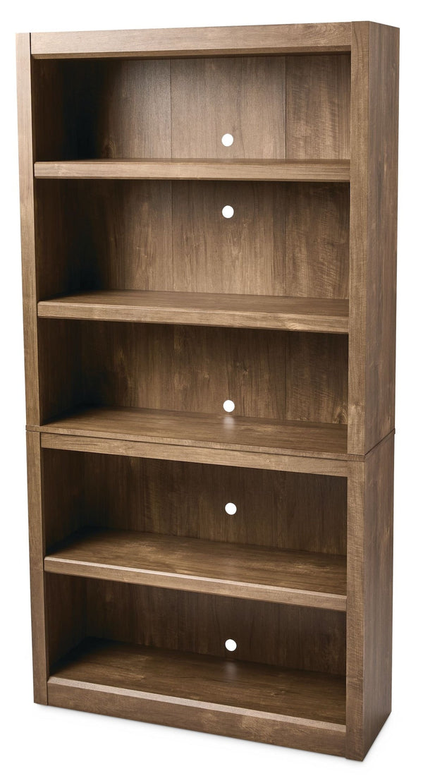Canvas Adjustable 5-Shelf Bookcase/Bookshelf, Oak X2