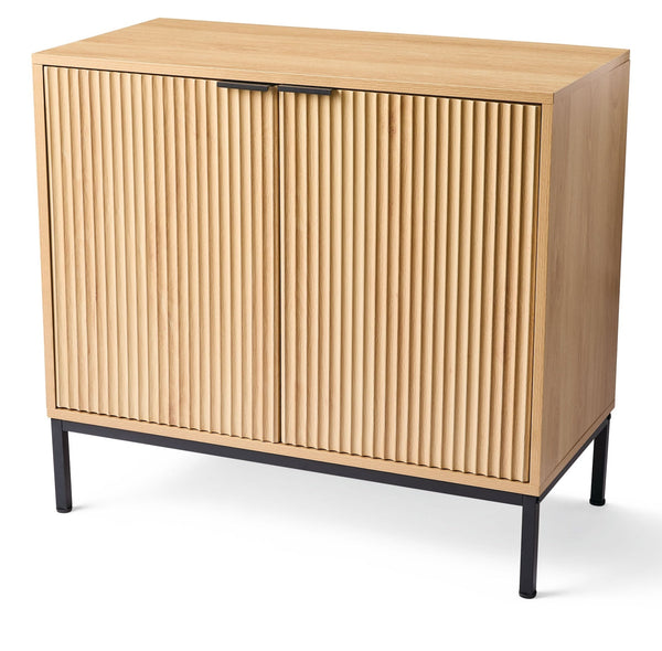 Canvas Byward Scallop Accent Cabinet Oak T0