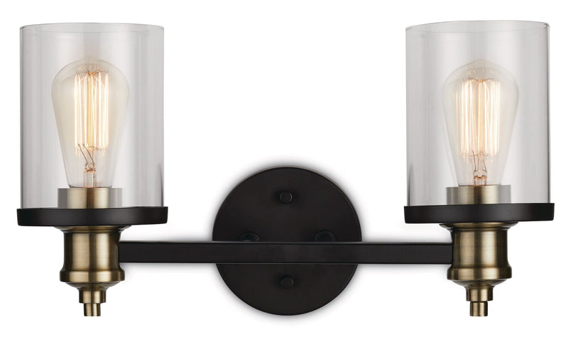 CANVAS Calliet 2-Light Vanity Light, Matte Black/Brass R2