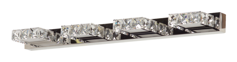 CANVAS Isabella 4-Light Crystal Design LED Vanity Light Fixture, Chrome U8