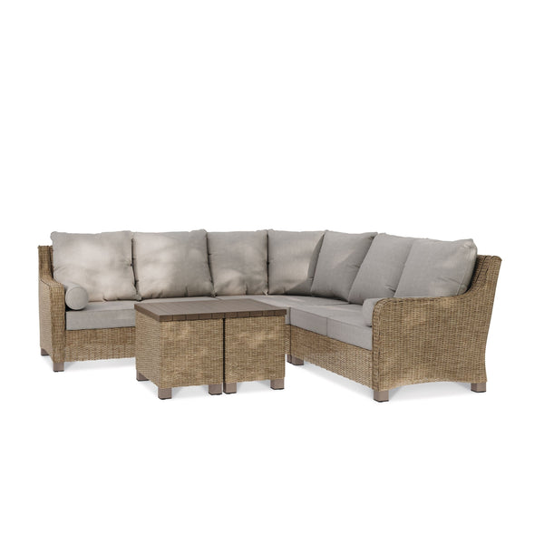 CANVAS Moraine All-Weather Wicker Outdoor/Patio Sectional Set, UV-Resistant Cushions, 5-pc A4