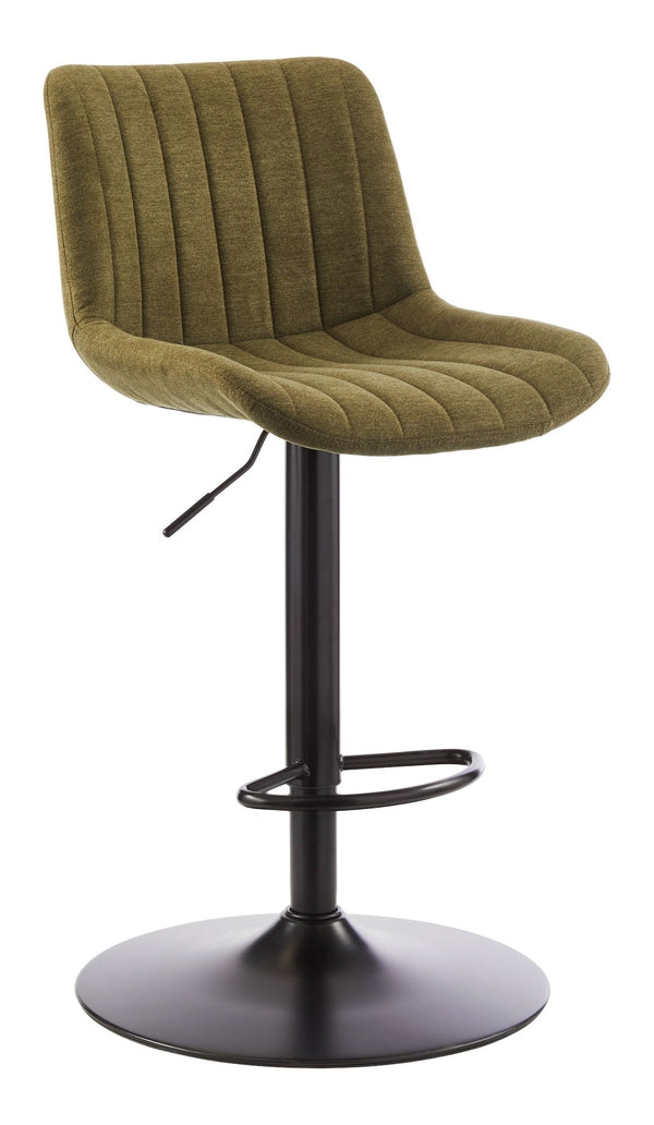 Canvas Rory Adjustable Height Gas-Lift Swivel Bar Stool, Green L2