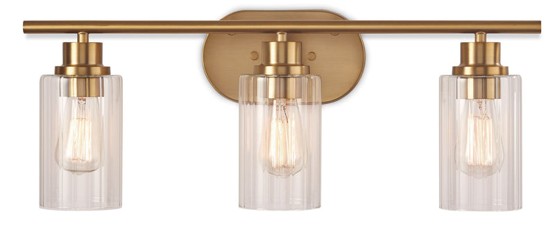 CANVAS Rosstown 3-Light Vanity Light Fixture with Glass Shades, Brushed Gold Y4