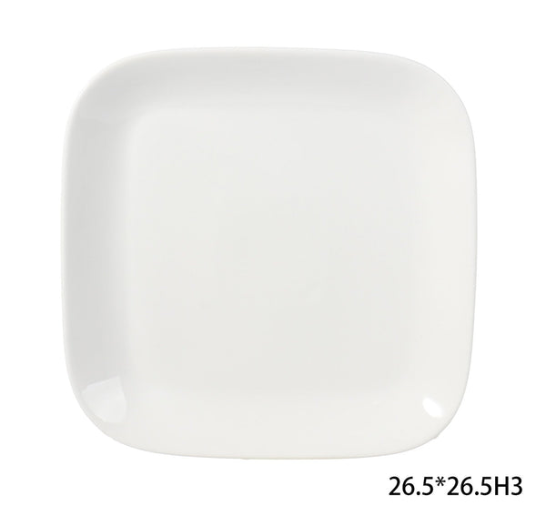 CANVAS Square Stoneware Dinner Plate, 10-in, White V9