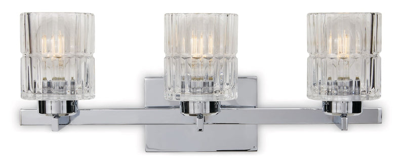 CANVAS Waverly 3-Light Vanity Light Fixture with Clear Glass Shades, Chrome P9