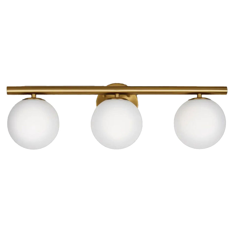CANVAS Winslow 3-Light Vanity Light Fixture with Opal Glass Shades, Brushed Gold X0