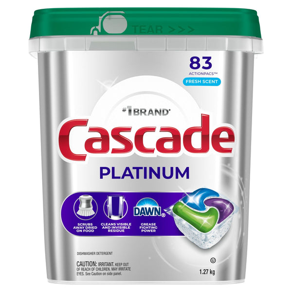 Cascade Platinum ActionPacs Fresh Dishwasher Pods, 83-ct L5