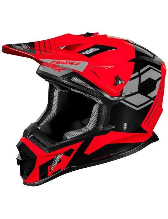 Castle X CX200 Sector MX Helmet, Red V7