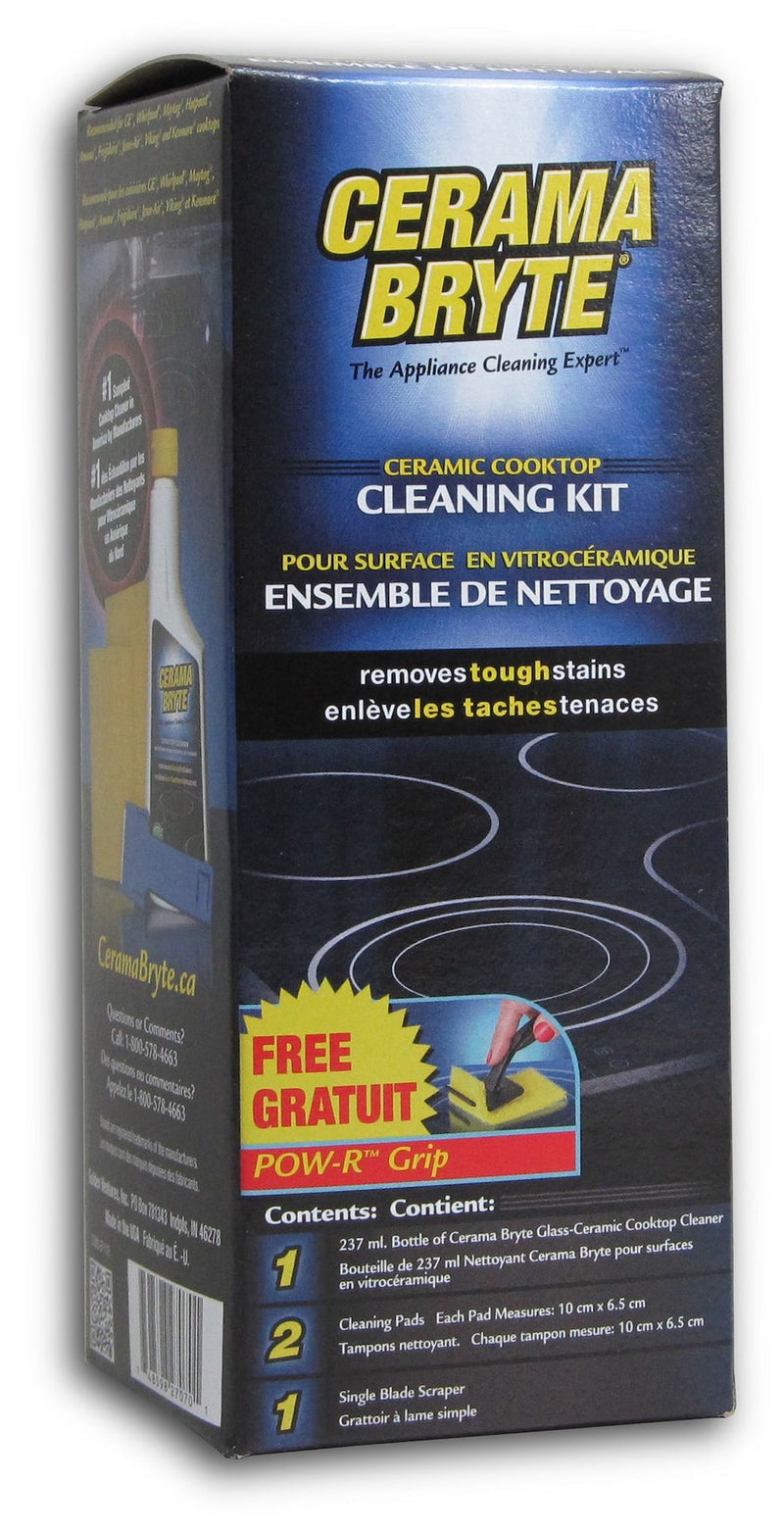 Cerama Bryte Ceramic Cooktop Cleaning Kit, 237-mL, Includes Cream Cleanser, 2 Pads and 1 Scraper H1