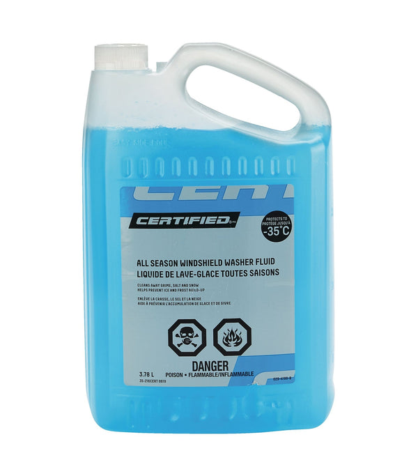 Certified All-Season Windshield Washer Fluid, -35°C, 3.78-L S4