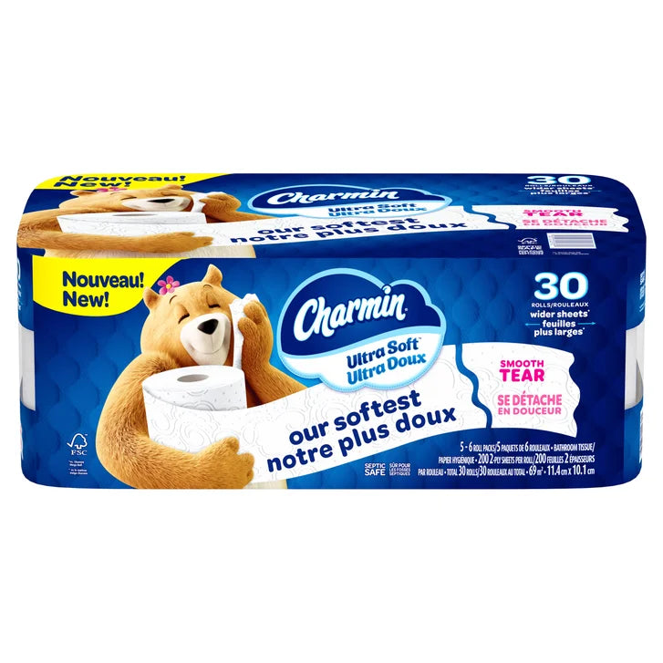 Charmin Ultra Soft Toilet Paper Jumbo Rolls, 30 x 200 Sheets Y0