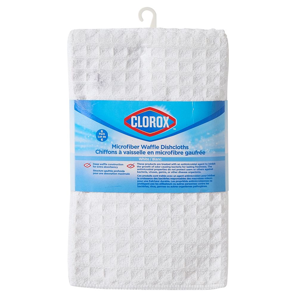 Clorox Waffle Microfiber Kitchen Dishcloths, 16-in x 19-in, 6-pk