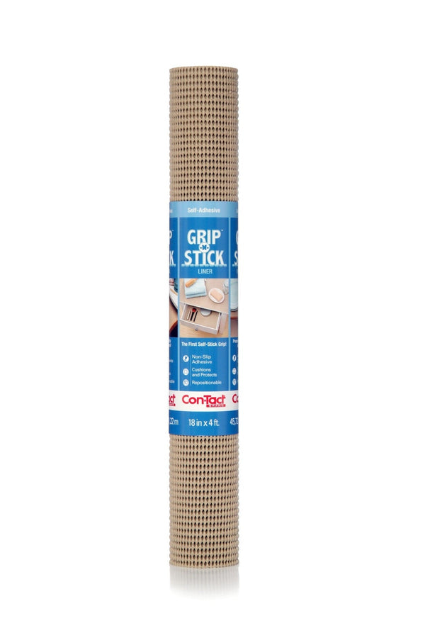 Con-Tact Grip-N-Stick Removable Adhesive Non-Slip Shelf/Drawer Liner, Taupe, 18-in x 4-ft A5