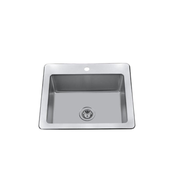 CraftX 25-in Brushed Satin Stainless Steel Drop-in Sink Z3