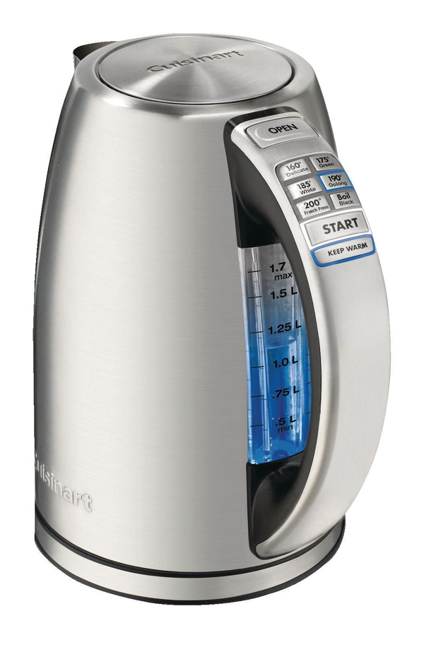 Cuisinart Cordless Electric Kettle with 7 Preset Temperatures, Stainless Steel, 1.7-L T0