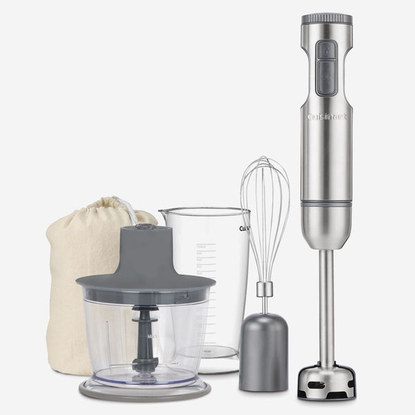 Cuisinart SmartStick 2-Speed Corded Hand Blender with Chopper & Whisk Attachments, Stainless Steel B2