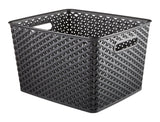 Curver My Style Woven Storage Basket, Large, Black