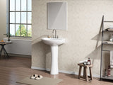 Danze Pedestal Sink with Leg, White, 22.64 x 18 x 33.66-in