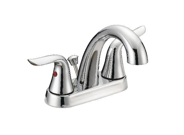Danze Plymouth Double Handle 4-in Centreset Bathroom Sink Faucet with Pop-Up Drain, Chrome Z1