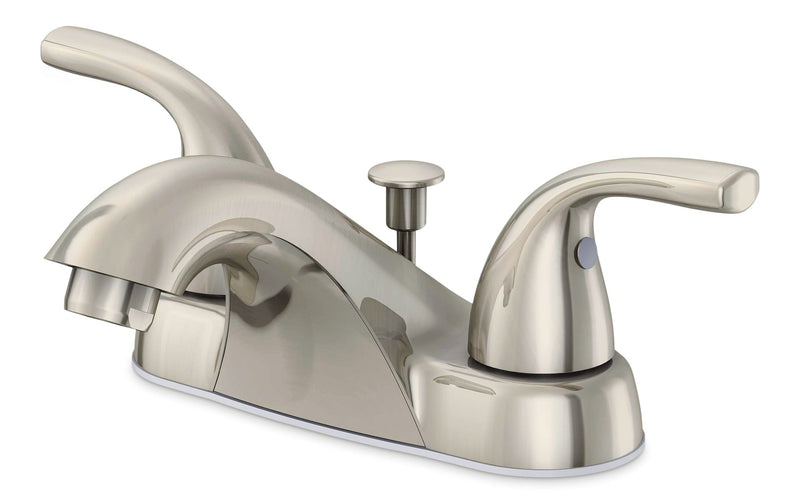 Danze Renovate Double Handle Bathroom Sink Faucet with Pop-up Drain, 4-in Centreset, Brushed Nickel V1