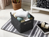 Decomomo Large Water Resistant Storage Bin, 15-in x 11-in x 9.5-in, 6-pk, White Pattern