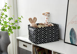 Decomomo Large Water Resistant Storage Bin, 15-in x 11-in x 9.5-in, 6-pk, White Pattern