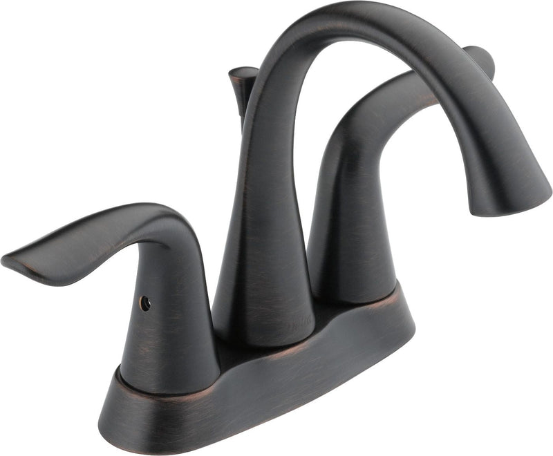 Delta Faucet Lahara Double Handle Rigid Spout 4-in Centerset Bathroom Sink Faucet, WaterSense Certified, Venetian Bronze E9