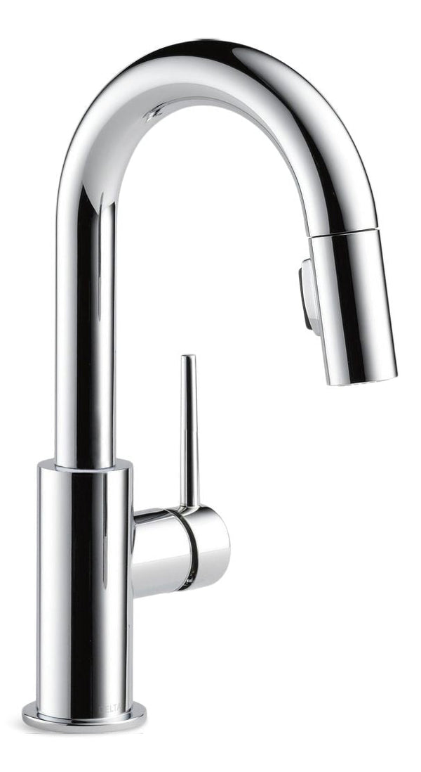 Delta Faucet Trinsic Single Handle High Arc Pull Down Bar/Prep Kitchen Faucet, Assorted Finishes J4