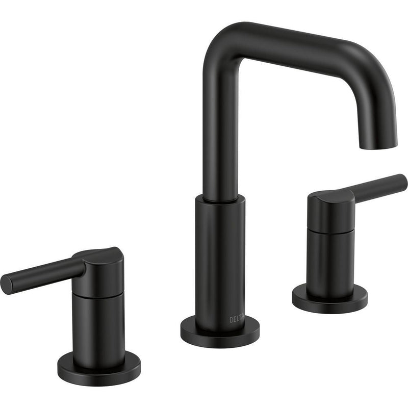 Delta Two Handle Widespread Bathroom Faucet, Matte Black J8