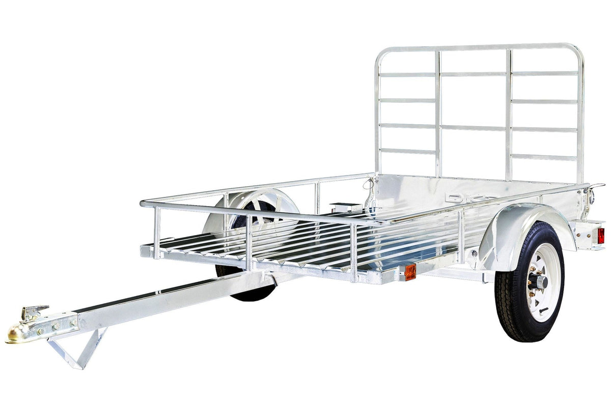 DK2 4x6-ft Single-Axle Open Rail Galvanized Utility Trailer