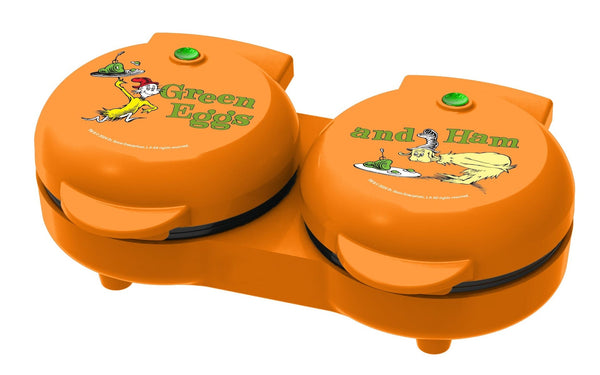 Dr. Seuss Dual Non-Stick Mini Grill & Griddle, 1100 W, Orange D7