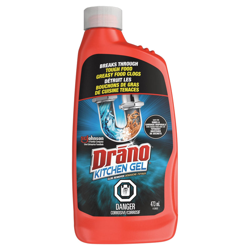 Drano Kitchen Gel Drain Clog Remover & Cleaner, 473mL C9