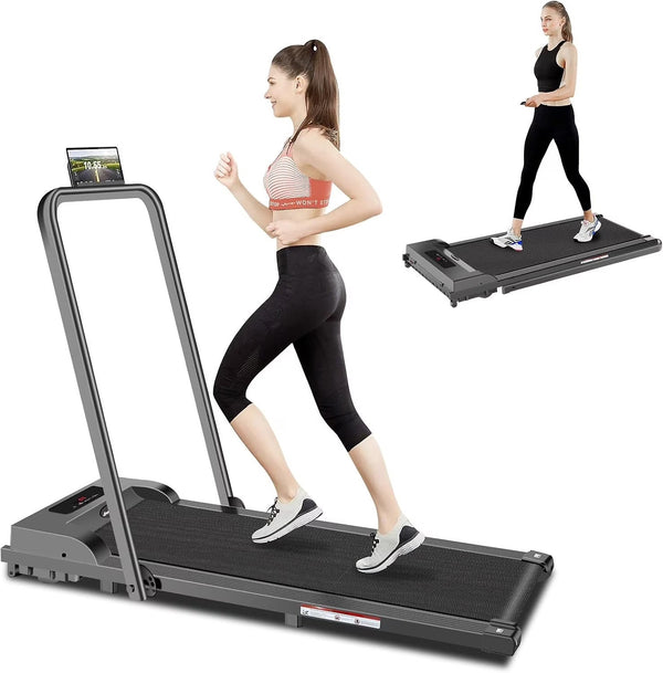 2 in 1 Walking Pad Treadmill, Foldable Treadmills with Handle Bar, 2.5HP Portable Folding Treadmill with Remote Control, Under Desk Treadmill for... G0