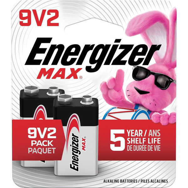 Energizer Max 2-pk 9V / 9 Volt Alkaline Batteries, Long Lasting, All Purpose D0