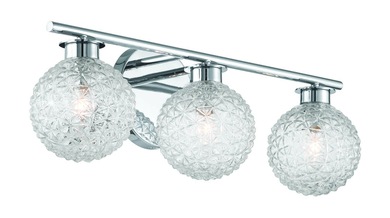 Eurofase 3-Light Chrome Vanity Light with Diamond Shades C9