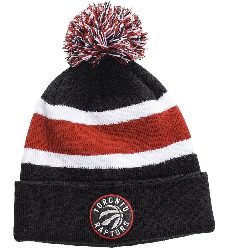 Fan Favorite NBA Toronto Raptors Mass Breakaway Stretch Knit Cuffed Toque with Pom Pom, Blue/Red S9