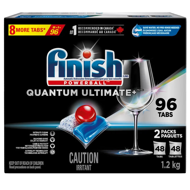 Finish Quantum Ultimate+ Dishwasher Detergent, 96 Tablets M0