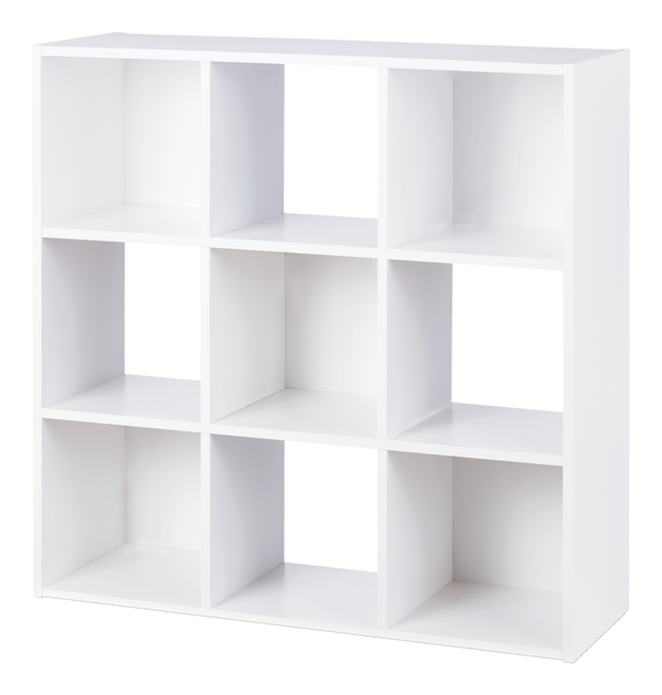 For Living 9-Cube Storage Organizer, Bookcase/Bookshelf, White G1