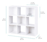 For Living 9-Cube Storage Organizer, Bookcase/Bookshelf, White