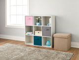 For Living 9-Cube Storage Organizer, Bookcase/Bookshelf, White