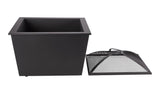 For Living Lyall Square Outdoor Wood Firepit, 20-in, Black