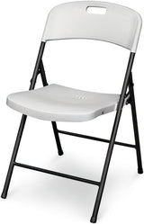 For Living Portable Indoor/Outdoor Contoured Plastic & Metal Folding Chair, White