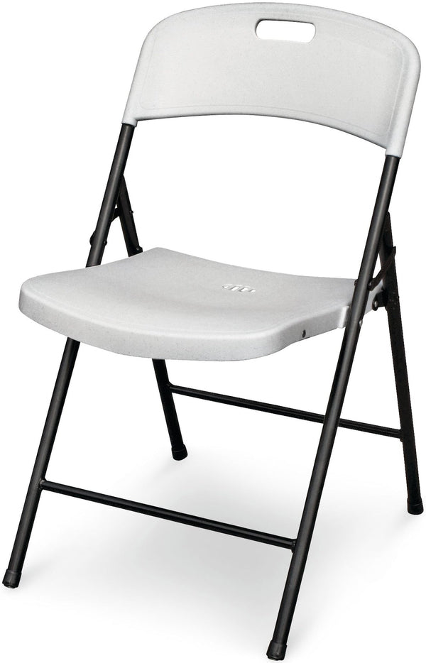 For Living Portable Indoor/Outdoor Contoured Plastic & Metal Folding Chair, White K7