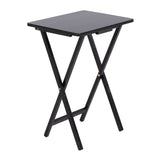 For Living Solid Wood Folding TV Tray, Stain-Resistant, Black