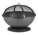 For Living Steel Round Wood Burning Fire Pit/Fireplace, Rust-Resistant, 25-in