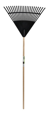 Garden Club 22-in Wide Poly 22-Tine Leaf Rake, 59-in Hardwood Shaft