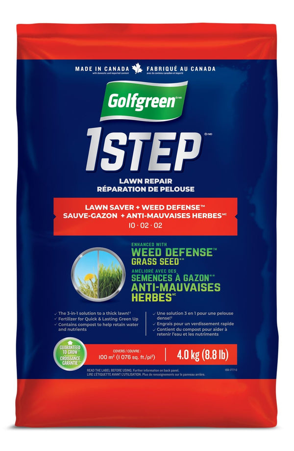 Golfgreen 1-Step Lawn Saver + Weed Defense 10-02-02 Grass Seed, 4-kg O5