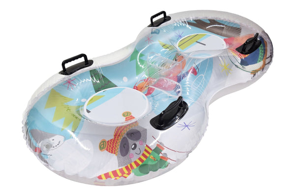 Gracious Living 2-Person Duo Inflatable Winter Snow Tube B9