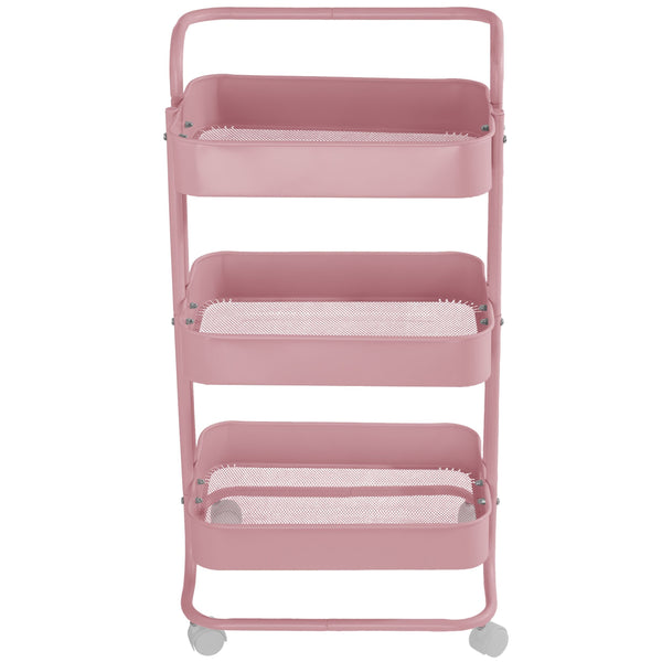 Gracious Living Three-Tier Utility Cart, Pink A2